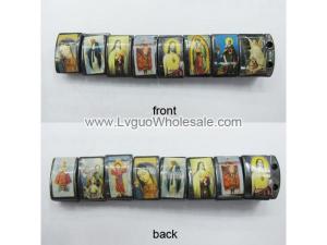 Magnetic Hematite Religious Sealed Icon Bracelet 7.8inch